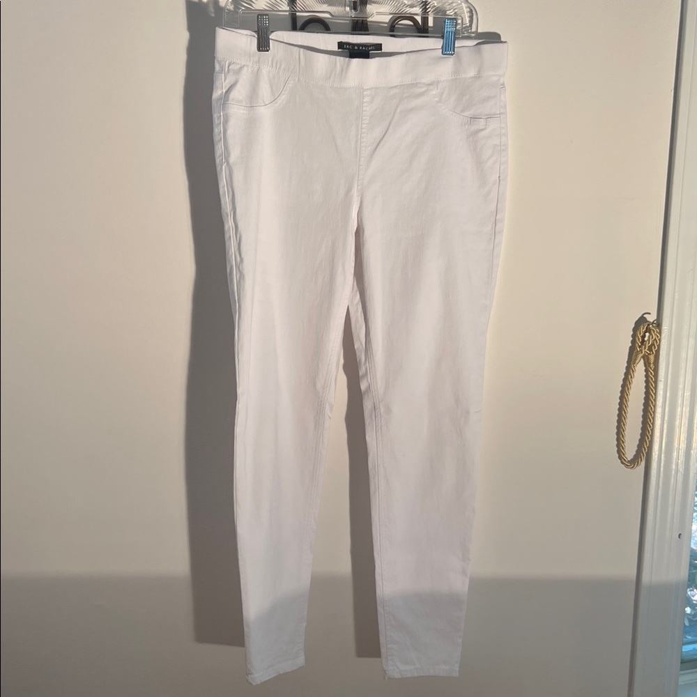Zac & Rachel Crisp White  Stretch Pull On Trousers